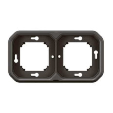 Support plaque 2 postes Anthracite Plexo