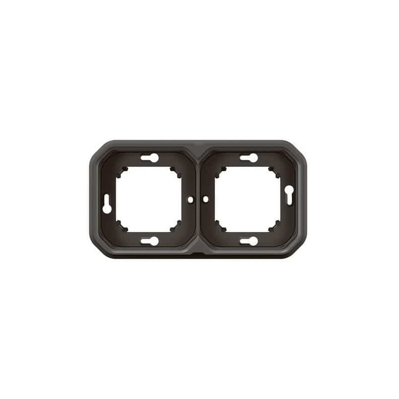 Support plaque 2 postes Anthracite Plexo