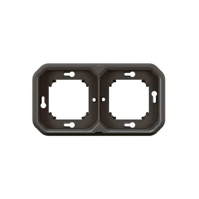 Support plaque 2 postes Anthracite Plexo