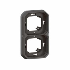 Support plaque 2 postes Anthracite Plexo