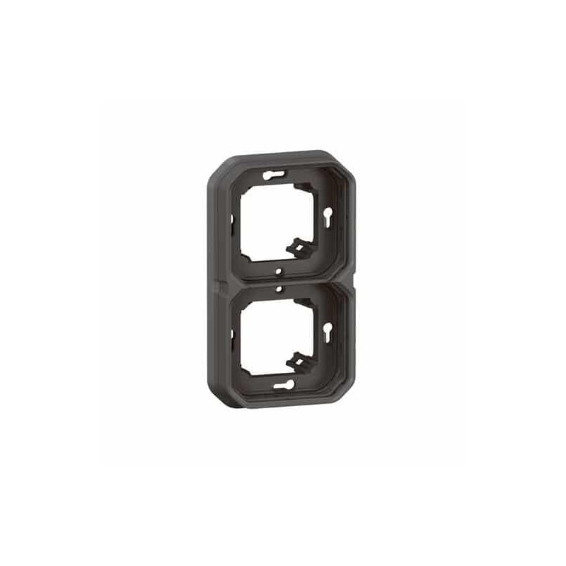Support plaque 2 postes Anthracite Plexo