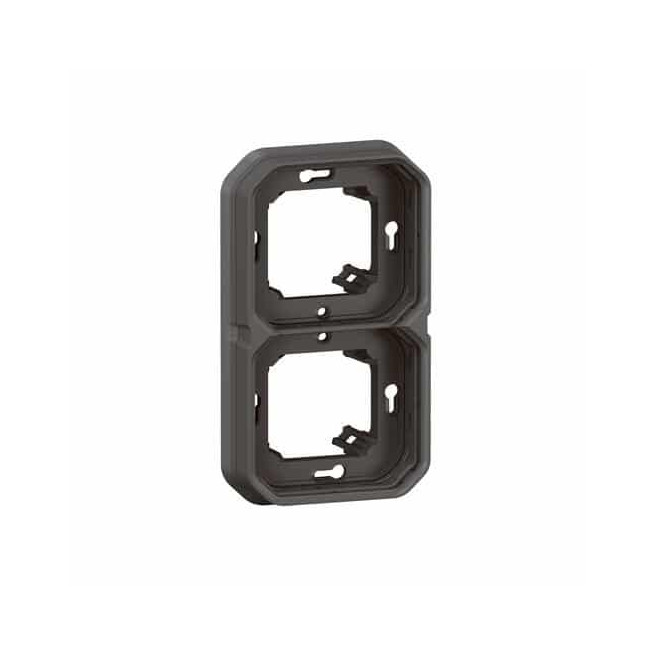 Support plaque 2 postes Anthracite Plexo