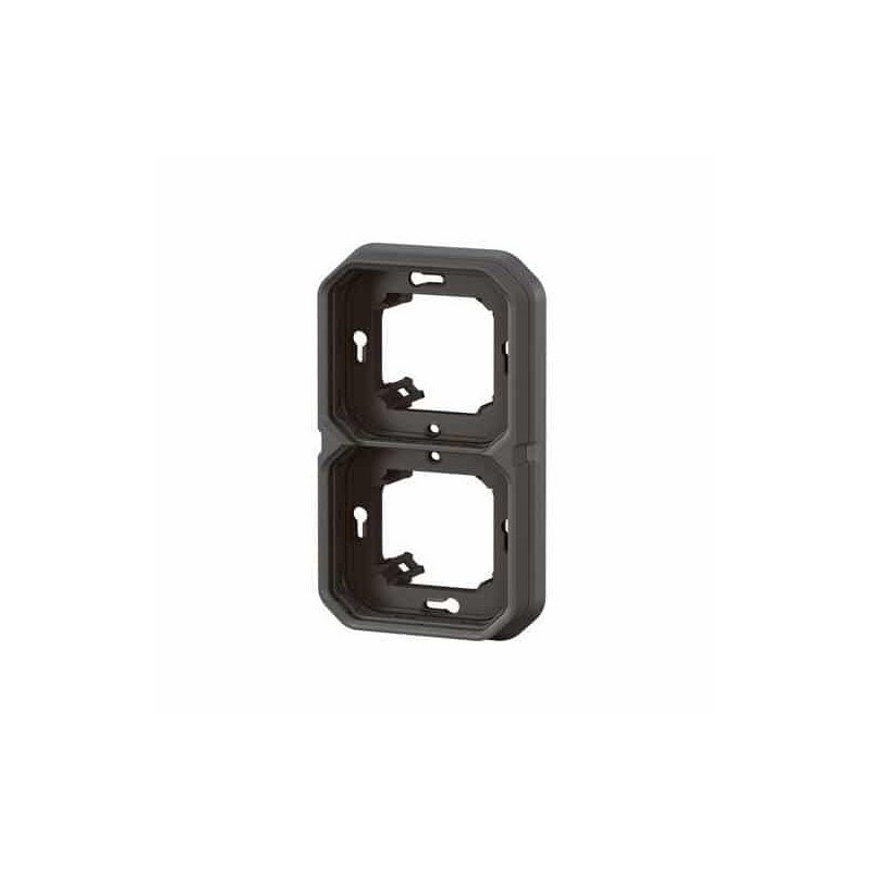 Support plaque 2 postes Anthracite Plexo