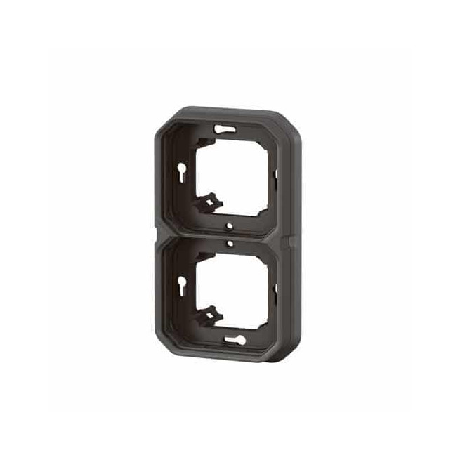 Support plaque 2 postes Anthracite Plexo