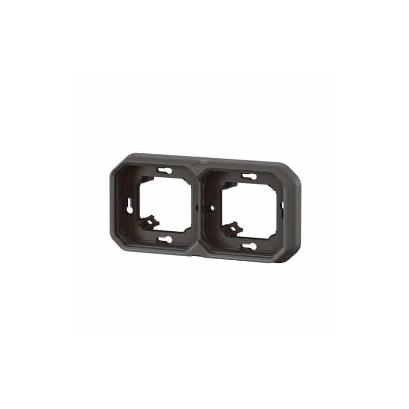 Support plaque 2 postes Anthracite Plexo