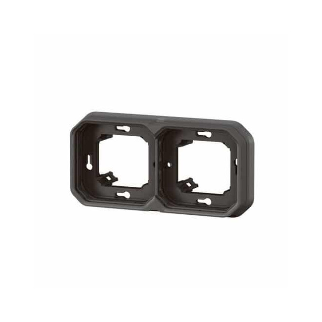 Support plaque 2 postes Anthracite Plexo