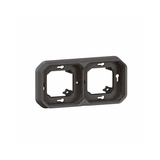 Support plaque 2 postes Anthracite Plexo