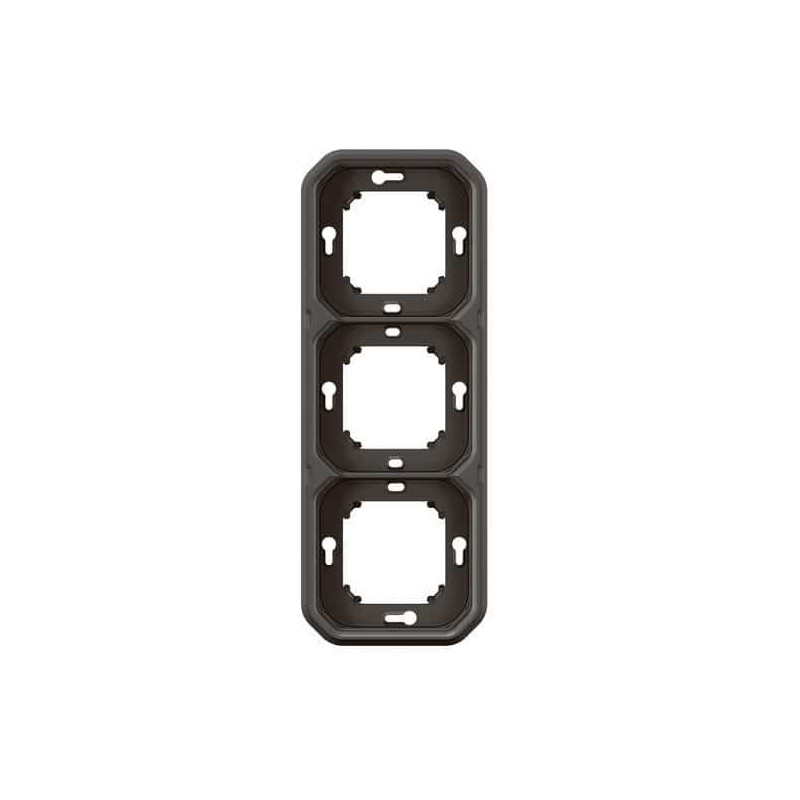 Support plaque 3 postes Anthracite Plexo