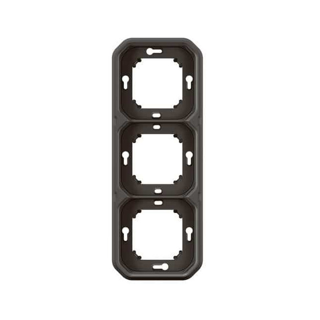 Support plaque 3 postes Anthracite Plexo