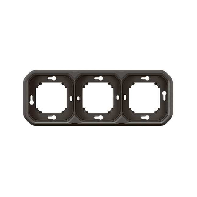 Support plaque 3 postes Anthracite Plexo