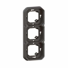 Support plaque 3 postes Anthracite Plexo
