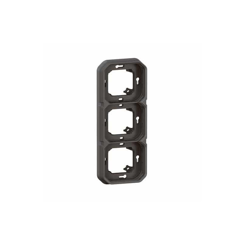 Support plaque 3 postes Anthracite Plexo