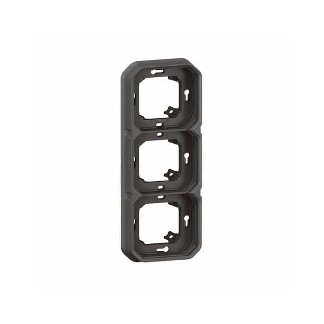 Support plaque 3 postes Anthracite Plexo