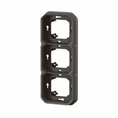 Support plaque 3 postes Anthracite Plexo