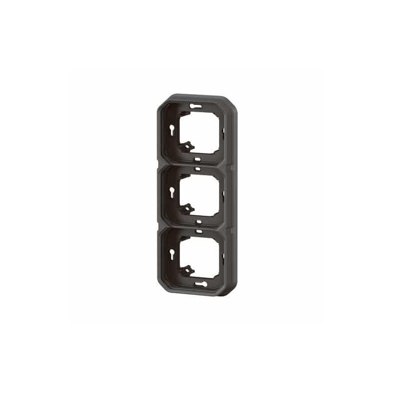 Support plaque 3 postes Anthracite Plexo
