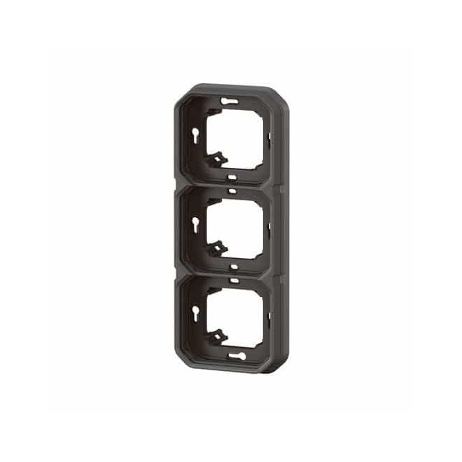 Support plaque 3 postes Anthracite Plexo