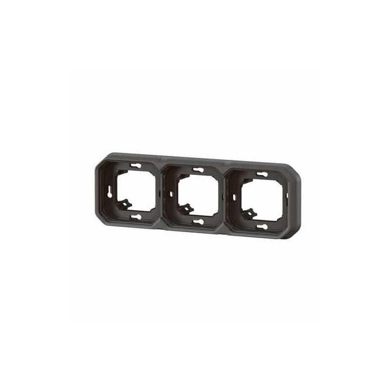 Support plaque 3 postes Anthracite Plexo
