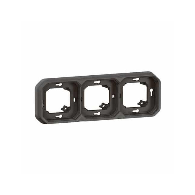 Support plaque 3 postes Anthracite Plexo