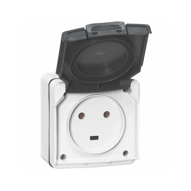 Prise 2P+T 20A 2 alvéoles Gris Plexo
