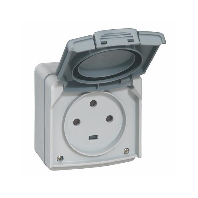 Prise 3P+T 20A 3 alvéoles Gris Plexo
