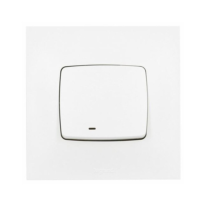 Interrupteur va-et-vient lumineux Blanc Neptune