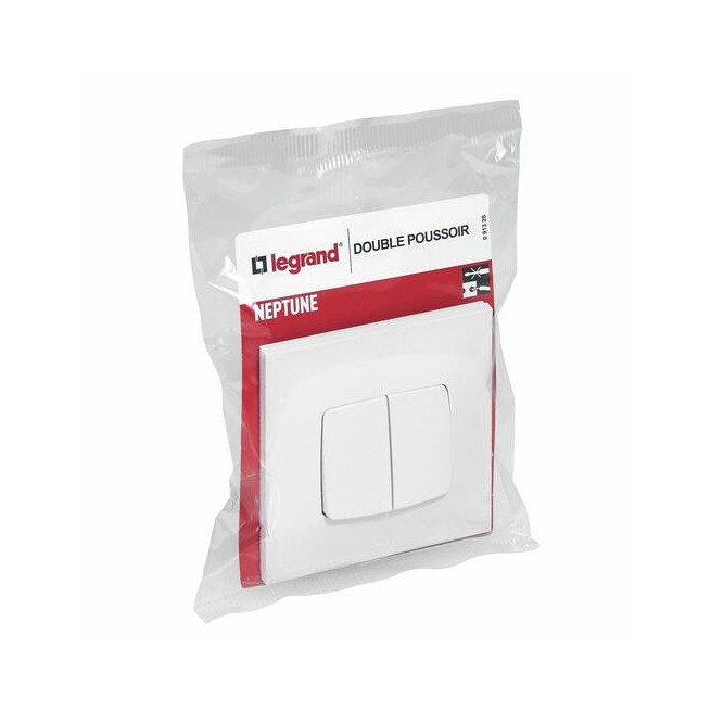 Double poussoir 6A Blanc Neptune
