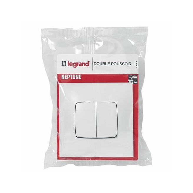 Double poussoir 6A Blanc Neptune