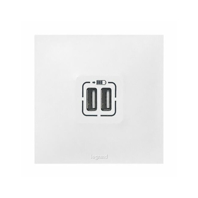 Double chargeur USB Blanc Neptune