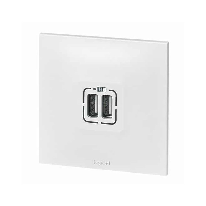 Double chargeur USB Blanc Neptune