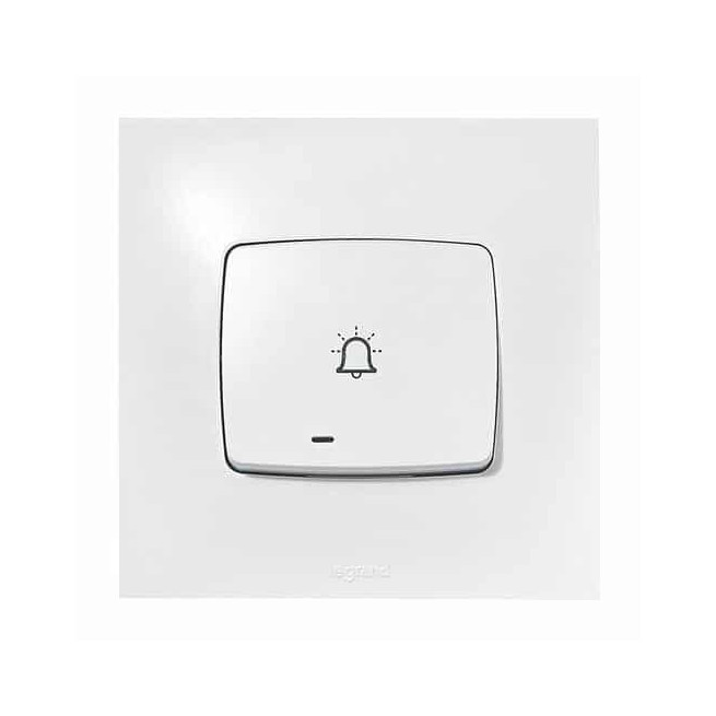 Poussoir lumineux sonnette 6A Blanc Neptune