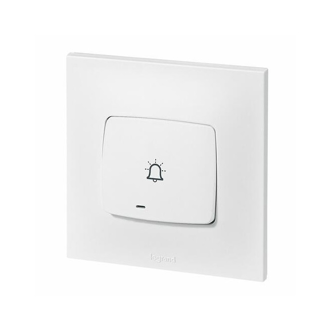 Poussoir lumineux sonnette 6A Blanc Neptune