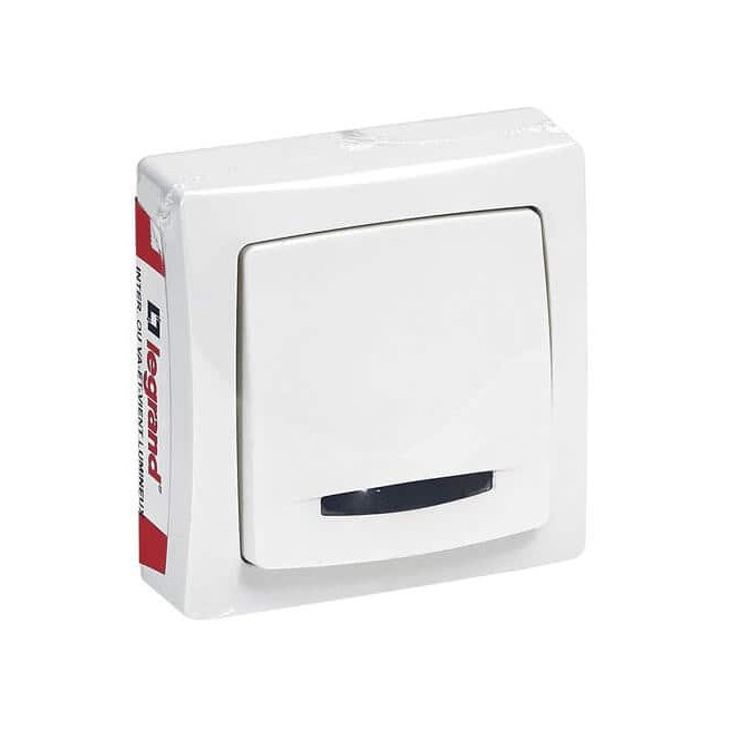 Interrupteur va-et-vient lumineux Blanc Saillie