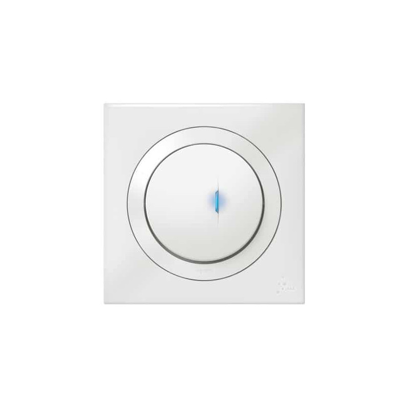 Poussoir simple lumineux 6A Blanc Dooxie One