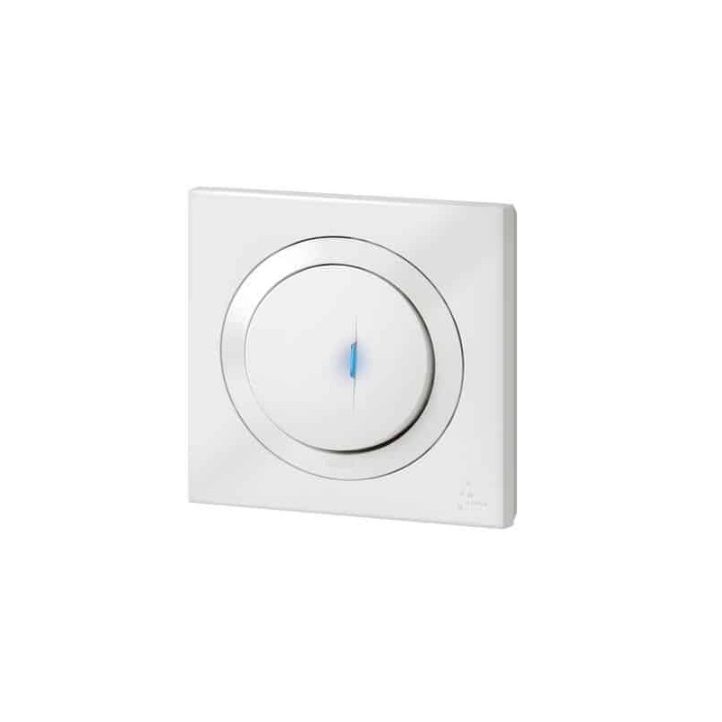 Poussoir simple lumineux 6A Blanc Dooxie One