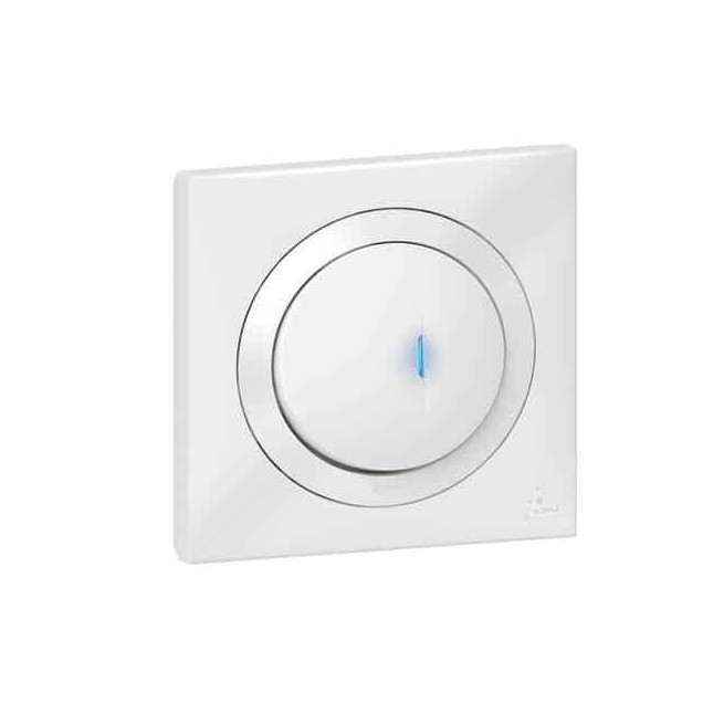 Poussoir simple lumineux 6A Blanc Dooxie One