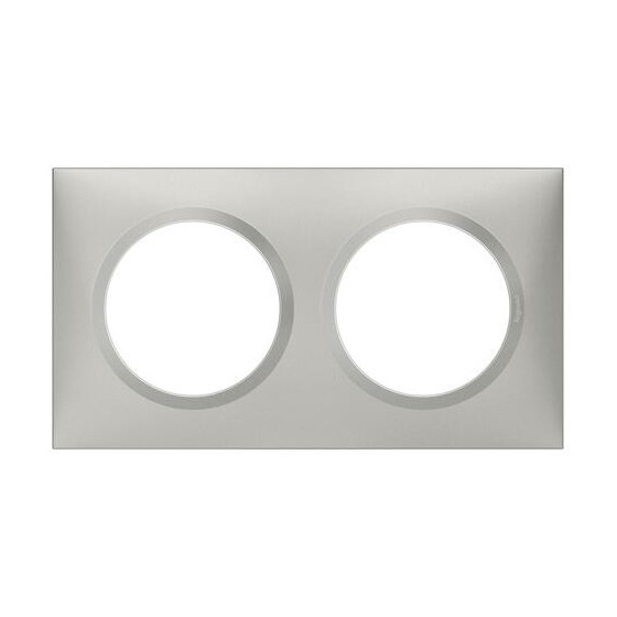 Plaque carrée dooxie 2 postes finition effet aluminium
