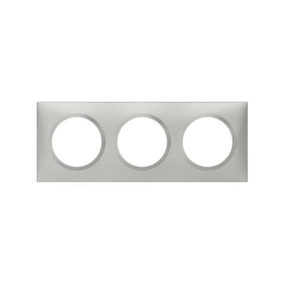 Plaque carrée dooxie 3 postes finition effet aluminium