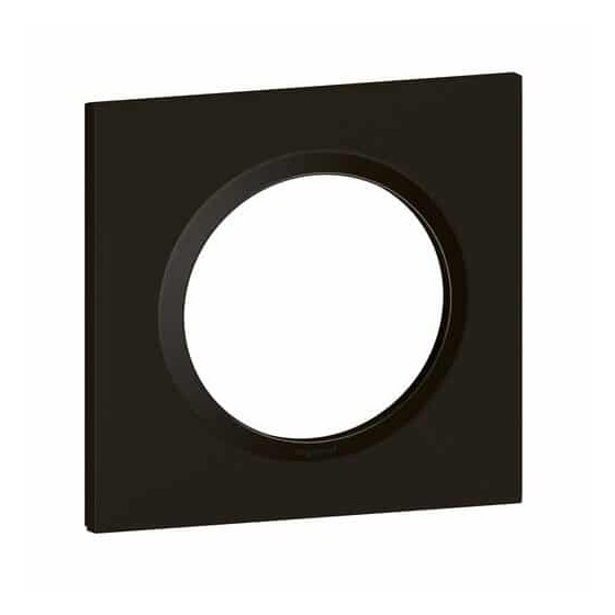 Plaque carrée dooxie 1 poste finition noir velours