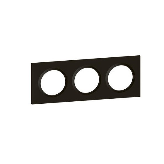 Plaque carrée dooxie 3 postes finition noir velours