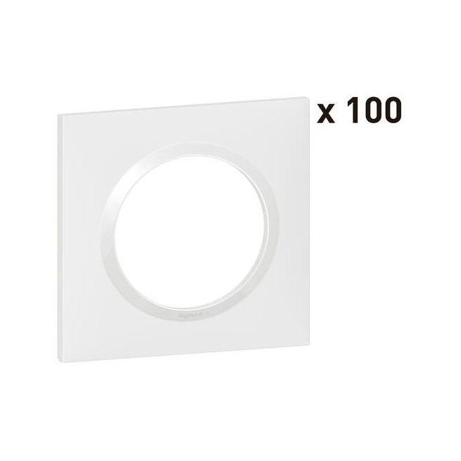 Lot 100 plaques de finition 1 poste Blanc Dooxie