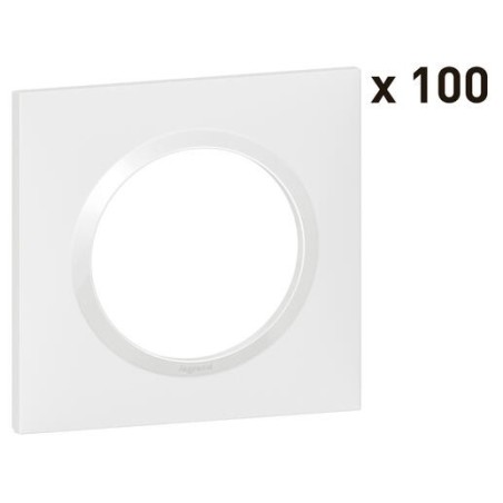 Lot de 100 plaques carrées dooxie 1 poste finition blanc