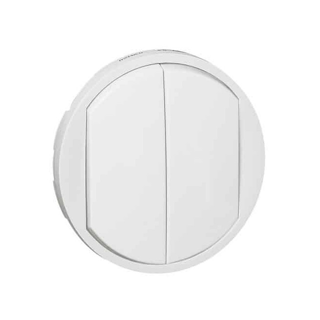 Enjoliveur double interrupteur Blanc Céliane