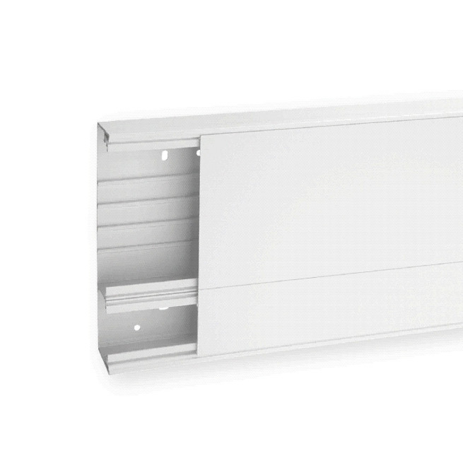 Goulotte universelle pour ETEL Chronopack250 - 250 x 65 mm - 2 socles compartimentés - 4 couvercles - Blanc - Pack Tecnica-GTL