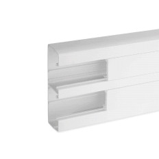 Goulotte d'installation - 164 x 55 mm - 2 compartiments  - Longueur 2 m - PVC - Blanc - Tercia TA-C45