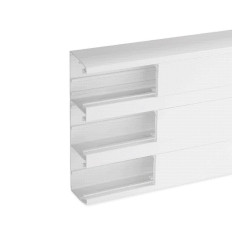 Goulotte d'installation - 200 x 55 mm - 3 compartiments  - Longueur 2 m - PVC - Blanc - Tercia TA-C45