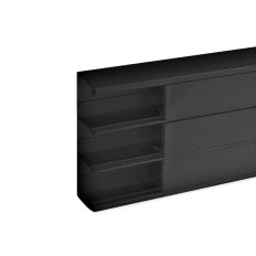 Goulotte d'installation - 164 x 55 mm - 3 compartiments  - Longueur 2 m - PVC - Noir - Tercia TA-C45
