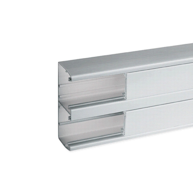 Goulotte d'installation - 134 x 55 mm - 2 compartiments  - Longueur 2 m - PVC - Alucolor - Tercia TA-C45