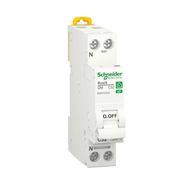 Disjoncteur modulaire - 1P + N - 32 A - Courbe C - Peignable - Resi9