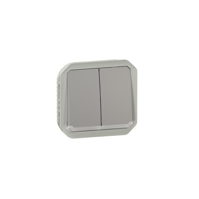 Double interrupteur lumineux Gris Plexo