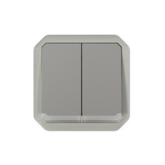 Double interrupteur lumineux Gris Plexo